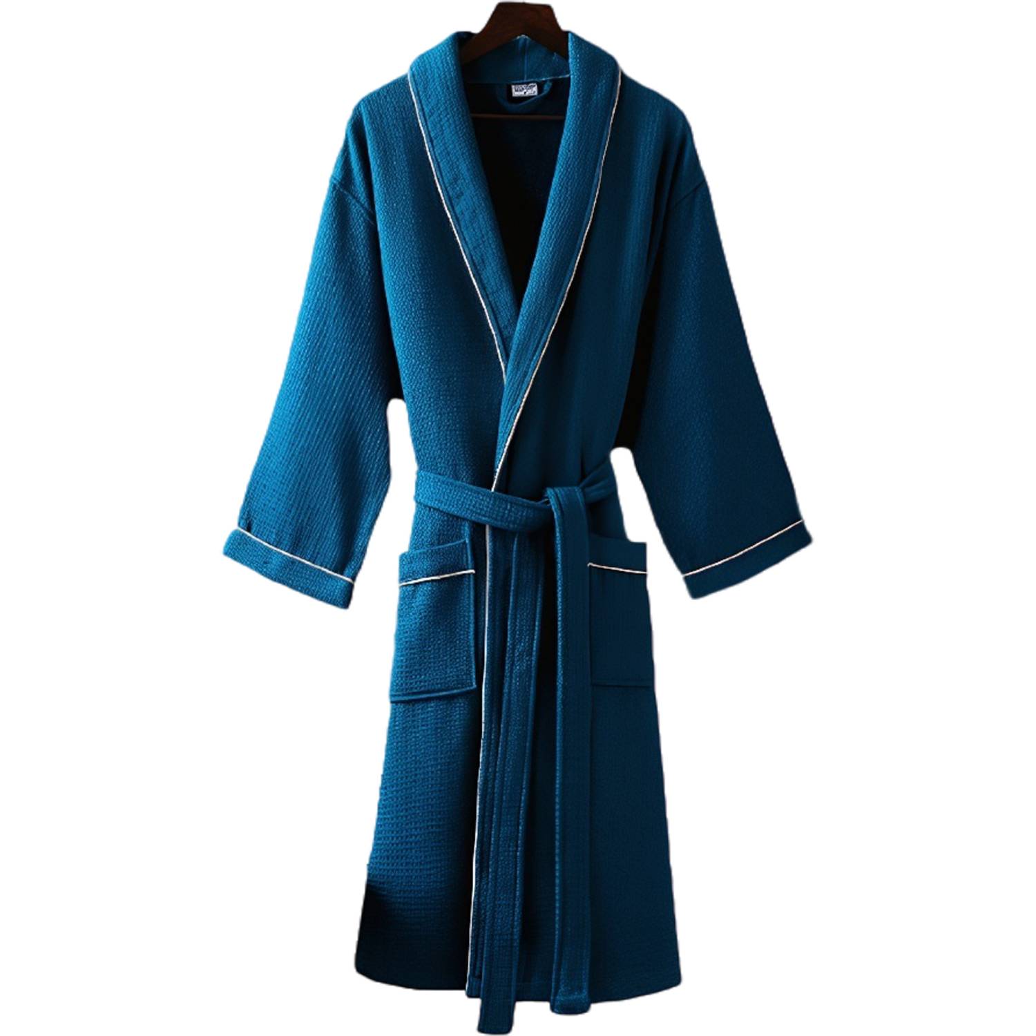 Cotton Long Summer Bathrobe w/Pocket 11