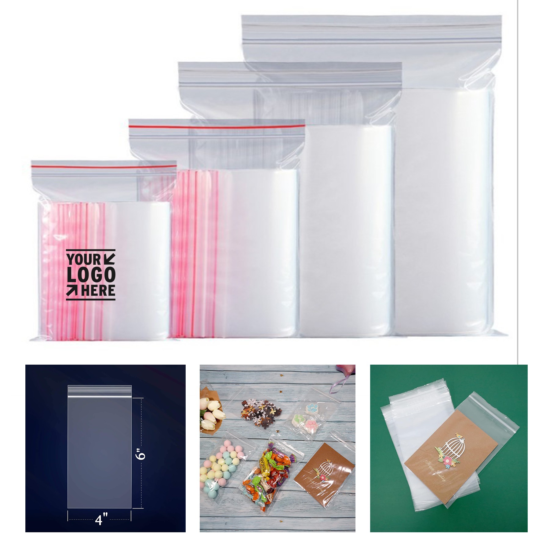 2 Mil Clear Plastic Reclosable Zip Poly Bag 2