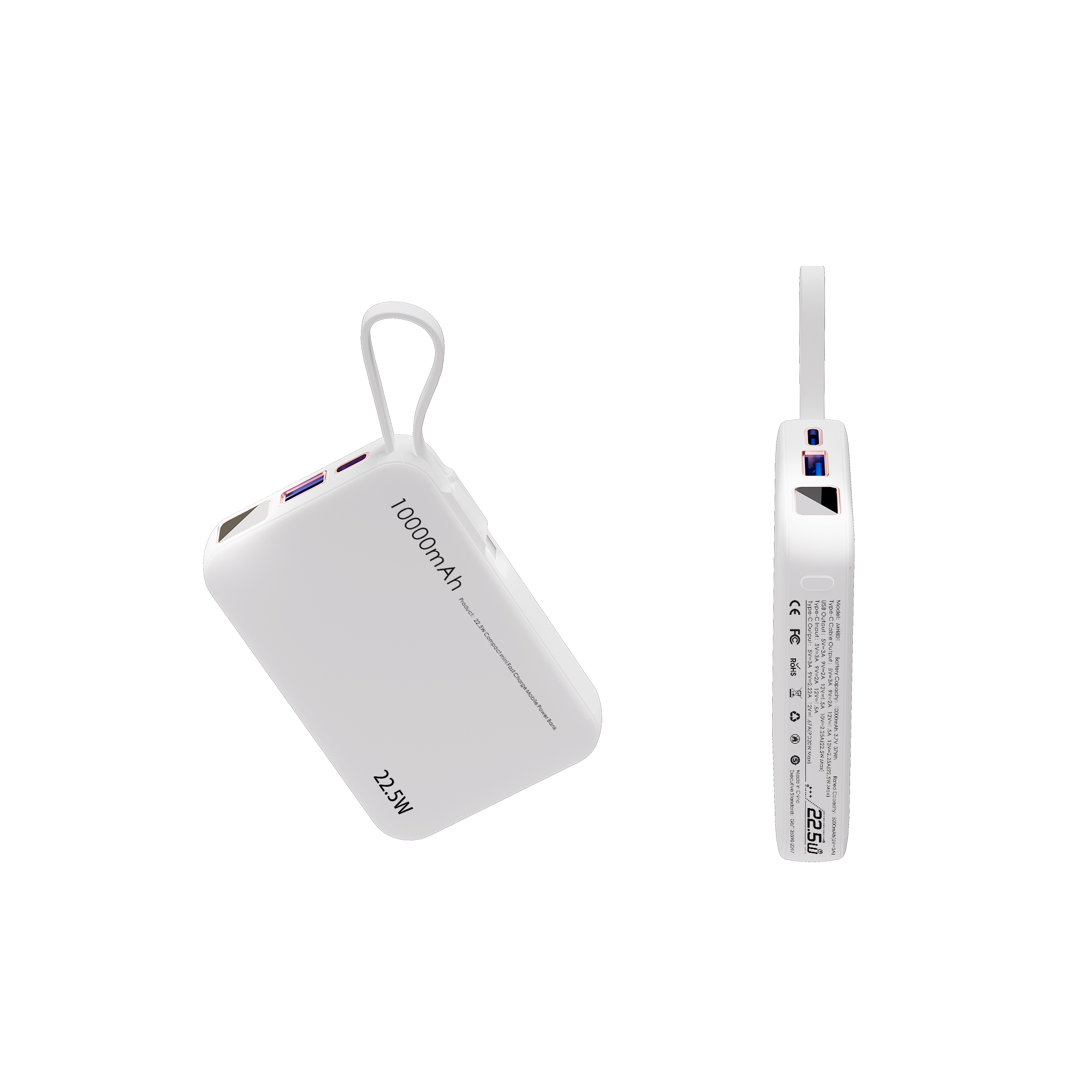 10000 mAh Power Bank W/ USB Power Delivery 20W 5