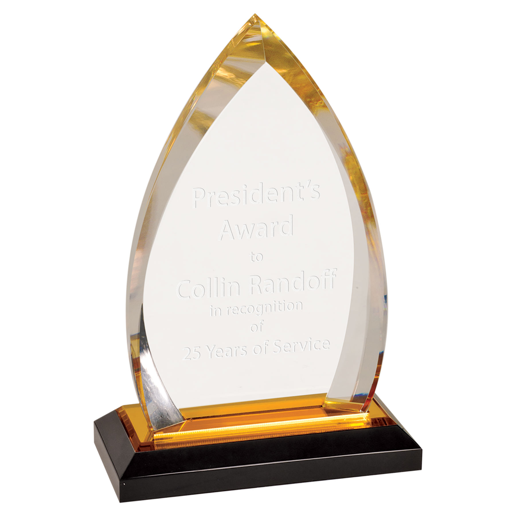 7.75" Gold Oval Impress Acrylic Award