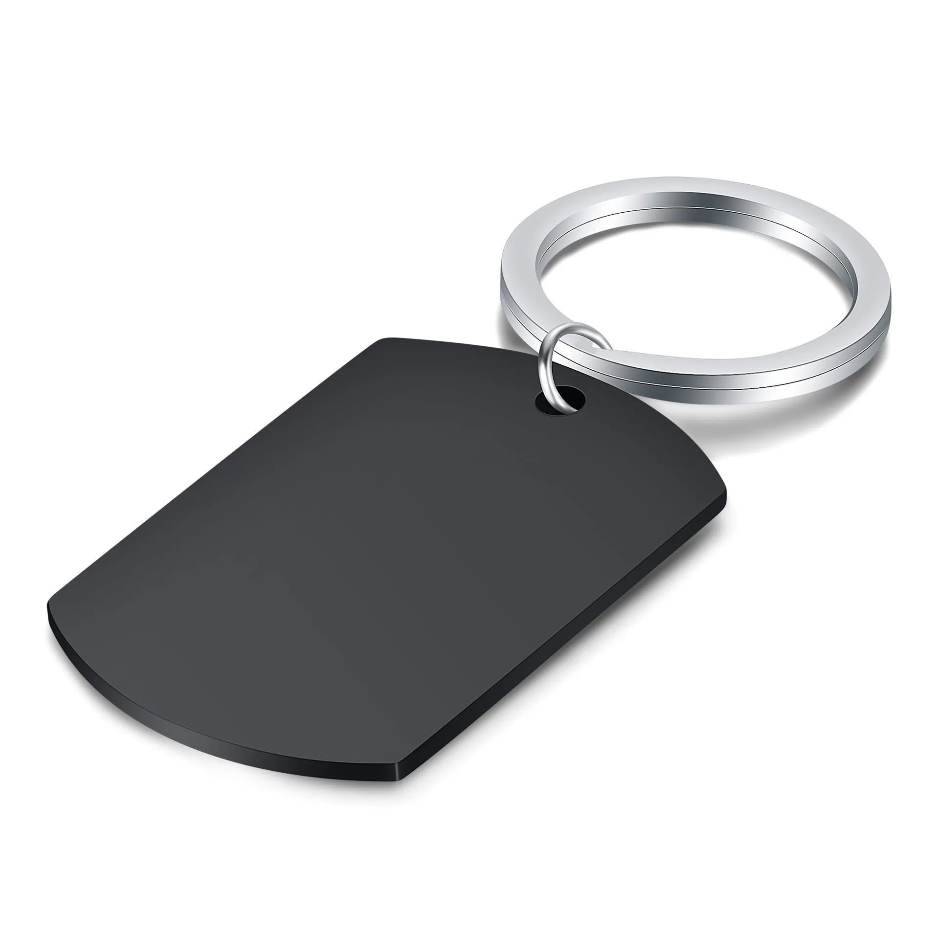 Metal Key Tag Round Brand Plate Keychain Stainless 6