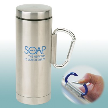 12 Oz STAINLESS CARABINER MUG W/ HOOK 1