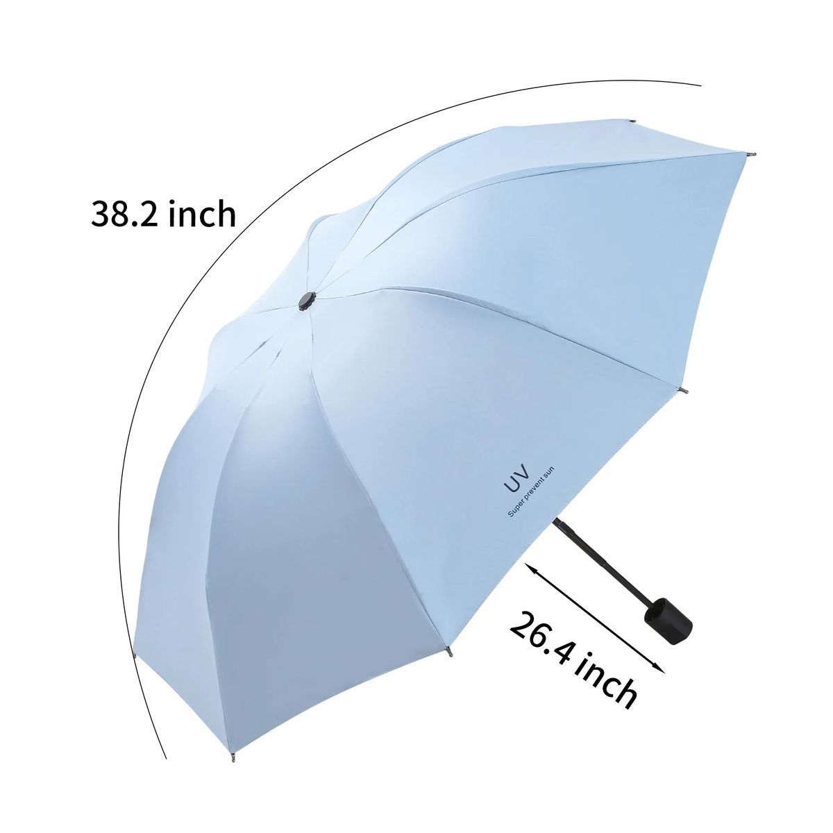 Windproof Travel Umbrella with Eight Ribs Design 5