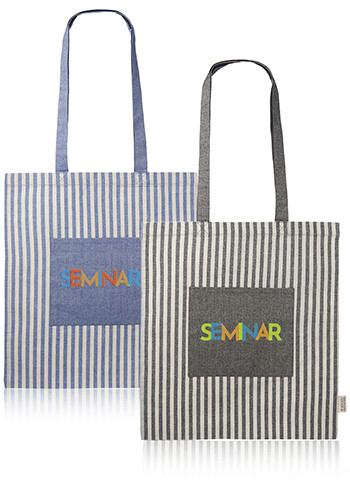 Recycled Striped Cotton Tote Bags