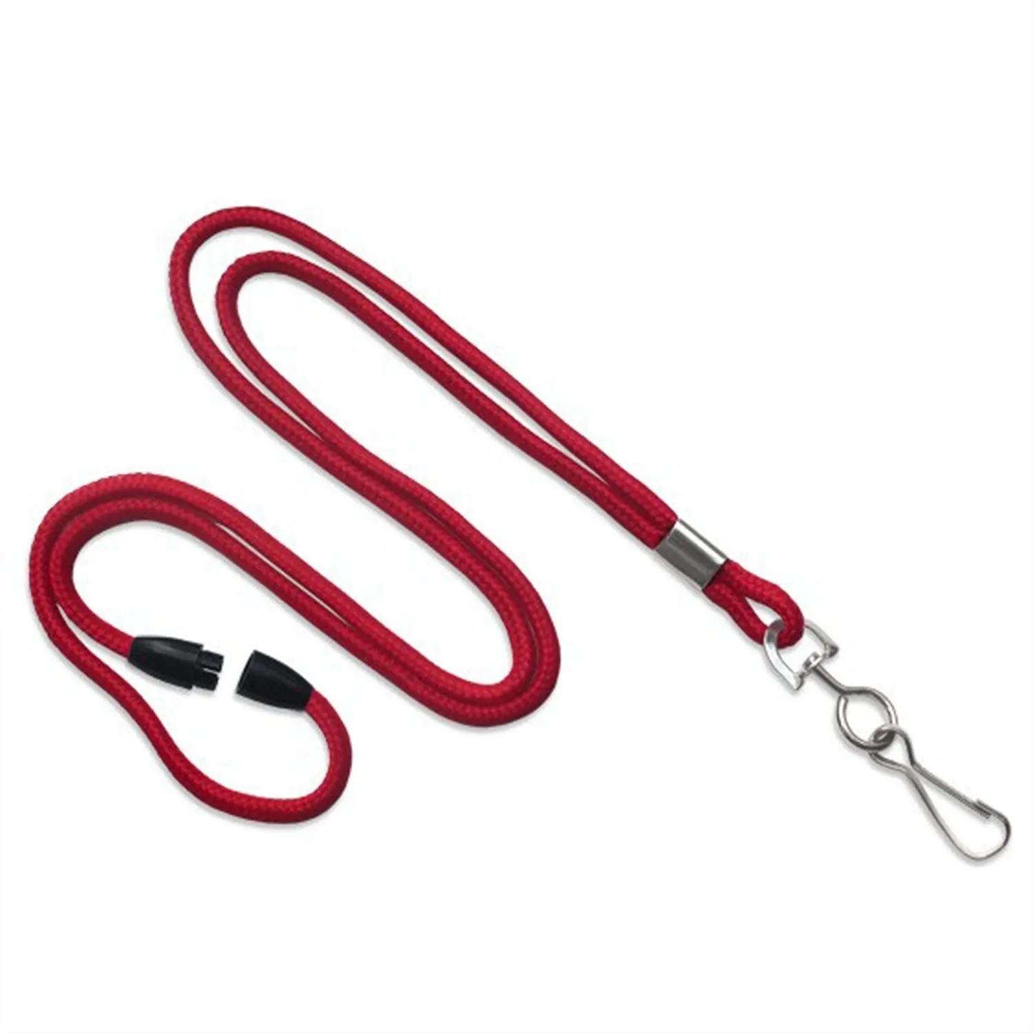 1/8" Round Braid Cord Breakaway Lanyard with Swivel J-Hook 1