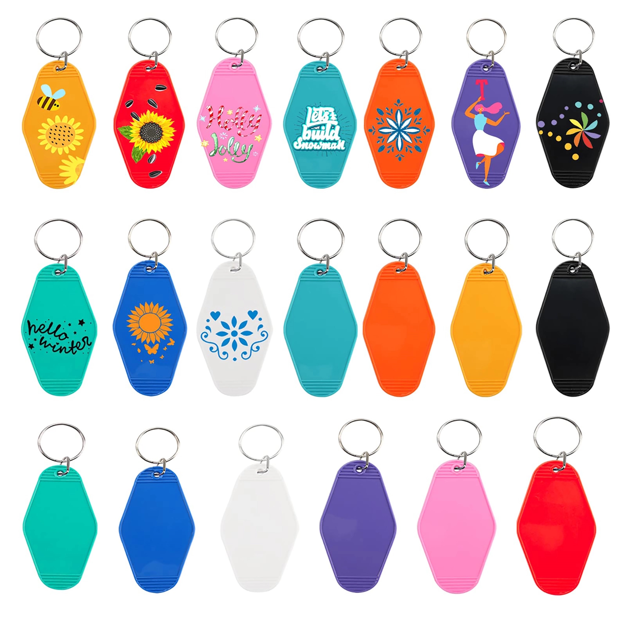 Vintage Plastic Hotel Keychain Motel Key Tag 4