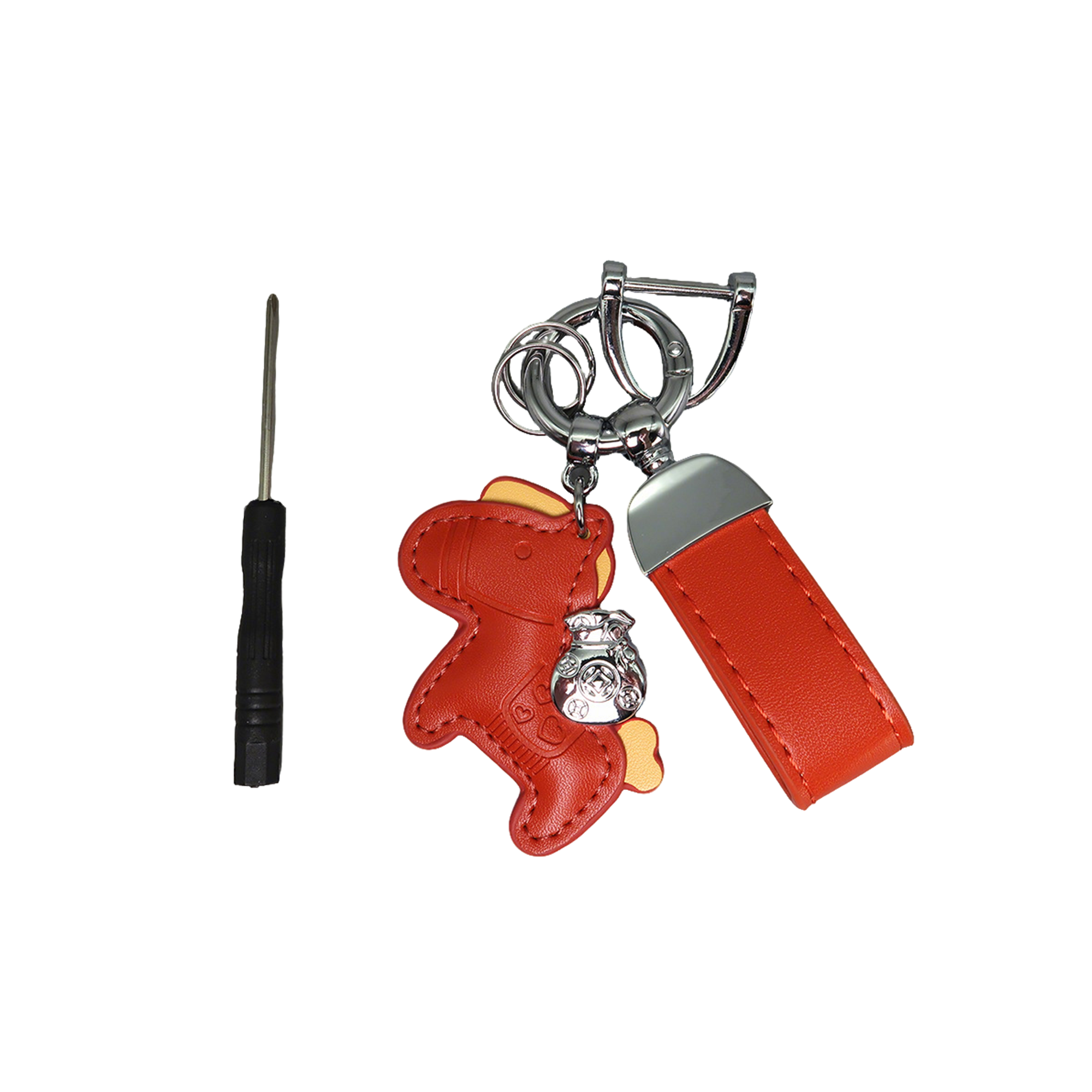 Polyurethane Pony Figure Key Ring With Strap 6.7" Length 29