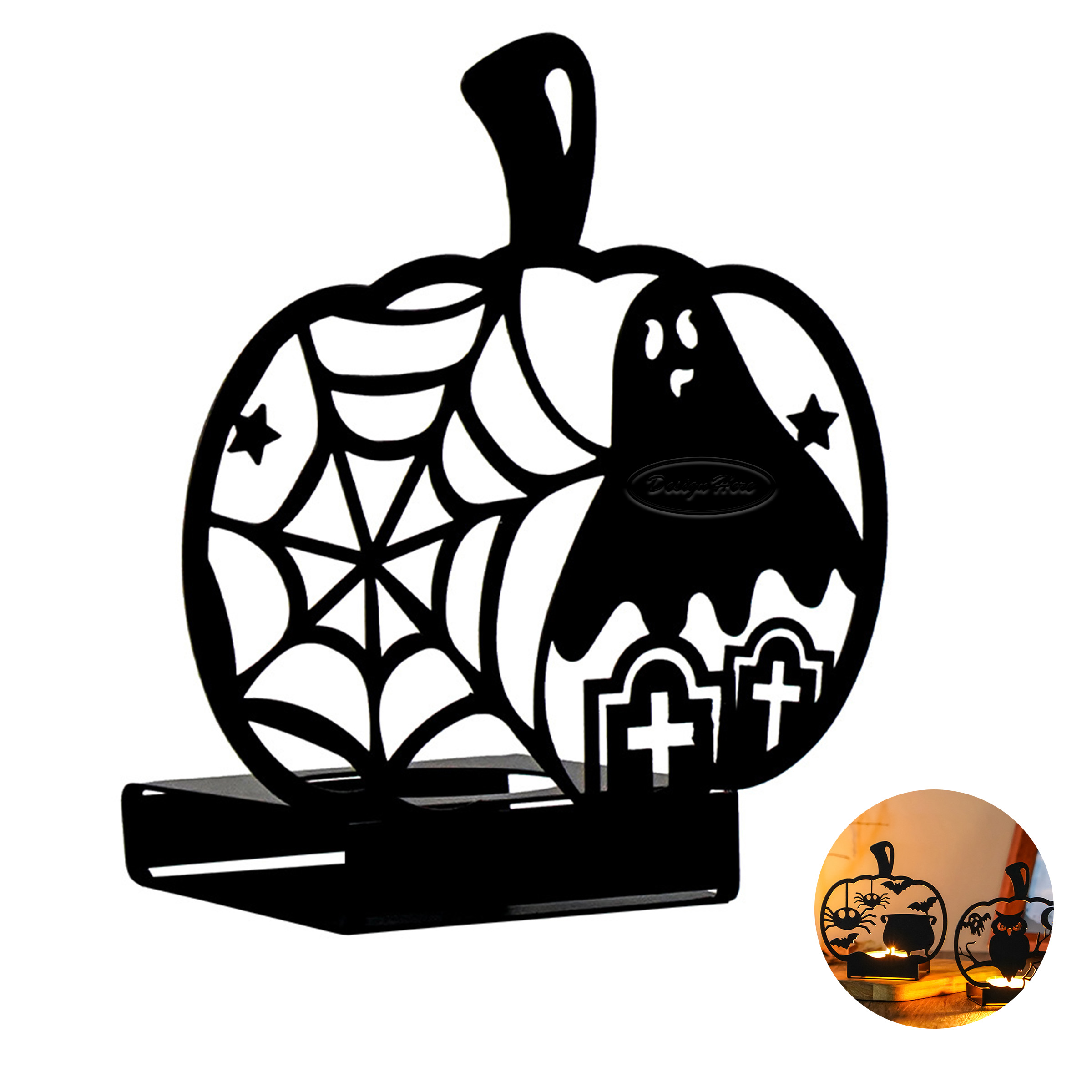 Simple Halloween Candle Stand ?C Iron Design 2