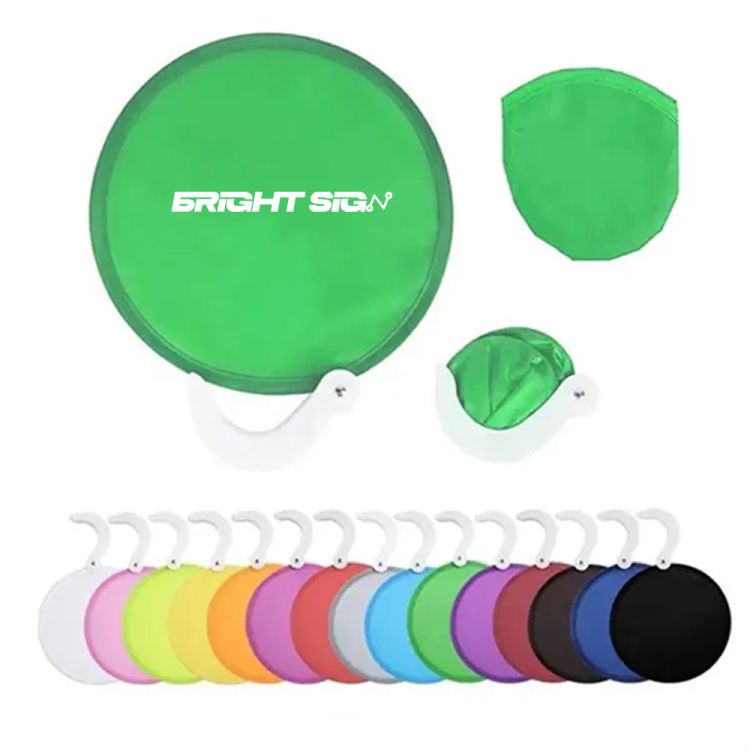 Dual-Use Round Foldable Frisbee Fan  8" 3