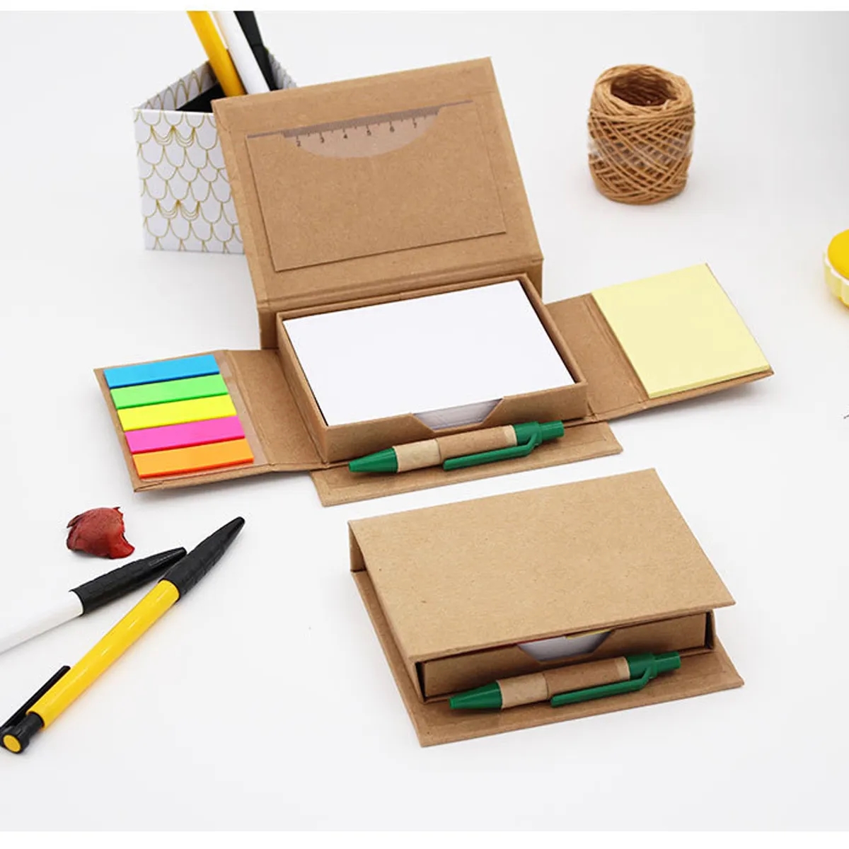 Eco Sticky Notes Box Set Memo Pad with White Paper and Pen 1