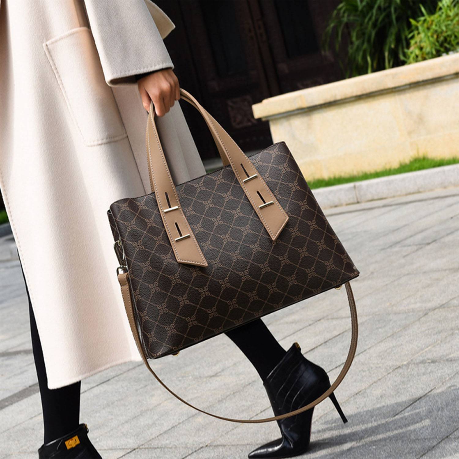 Printed Women's Handbag Retro Style Commuter Shoulder Bag Wo 6