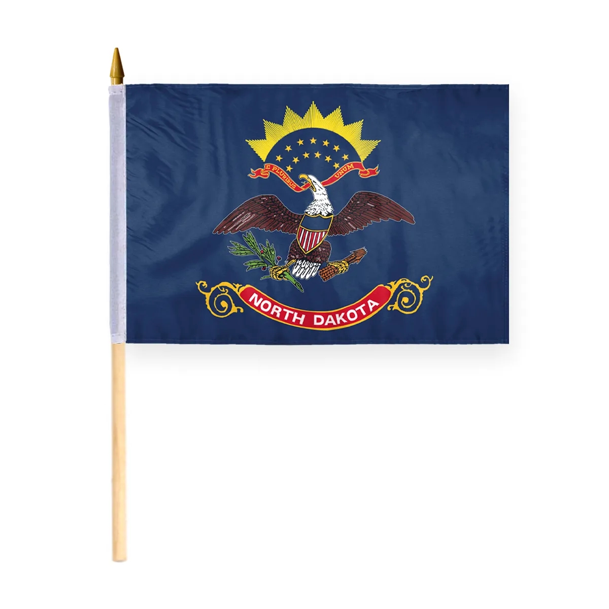 4"x6" & 12"x18'' North Dakota ePoly Printed Stick Flags 1