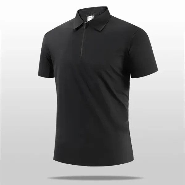 Quick-Dry Half-Zip Stand Collar Polo Shirt 8