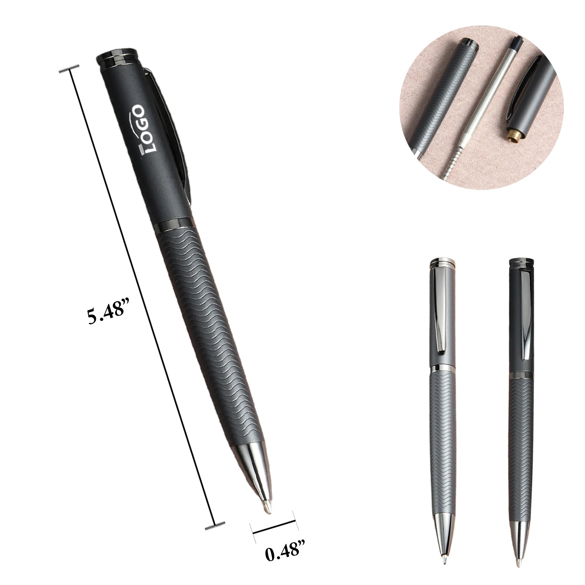 MOQ10 Metal Retractable Ballpoint Pen