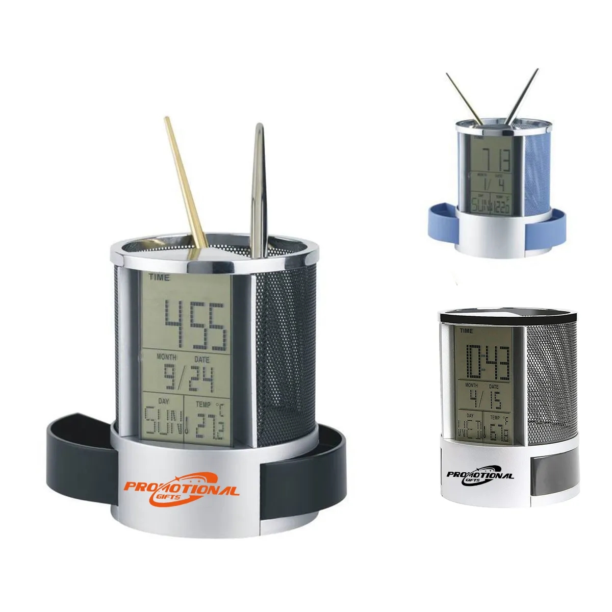Multi-Function Desk Holder Caddy Clock 3