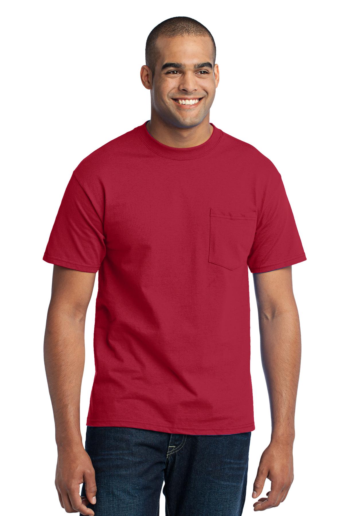 Port & Co Core Blend Pocket Tee. PC55P 150