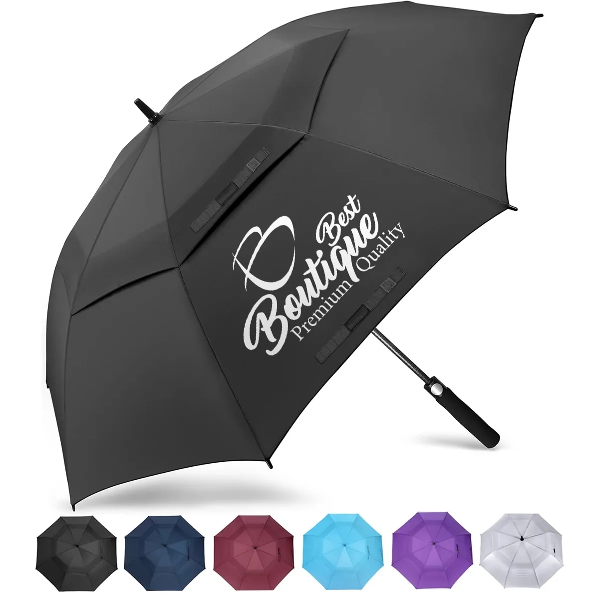 Custom 54 In Automatic Open Double Canopy Golf Umbrellas 3