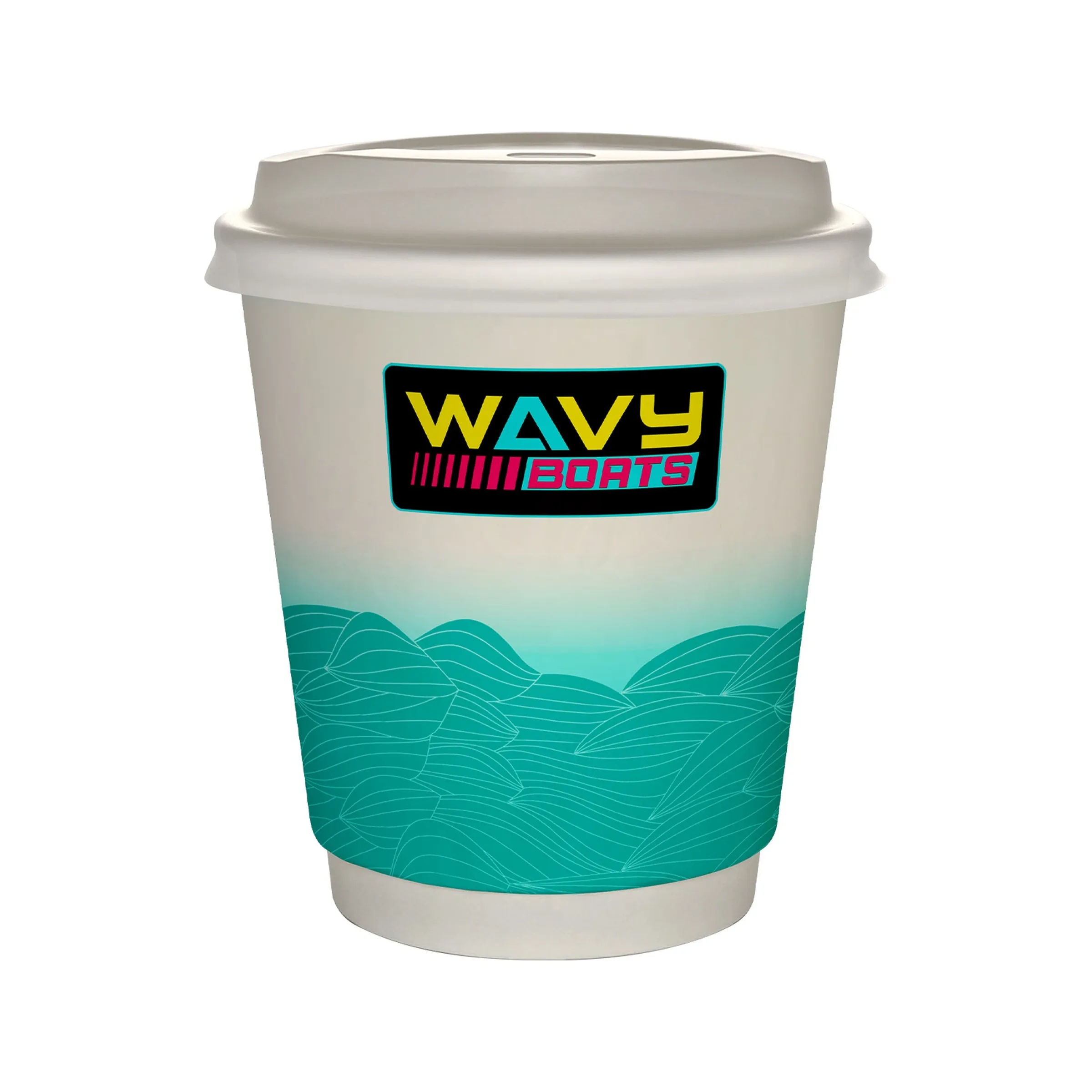 10 oz Full Color Turbulent Waves Insulated Paper Cup With Li 6
