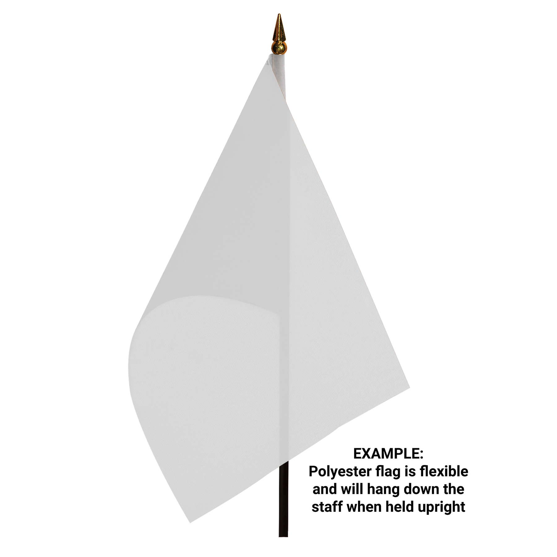 6" x 9" Single Reverse Polyester Stick Flags 12
