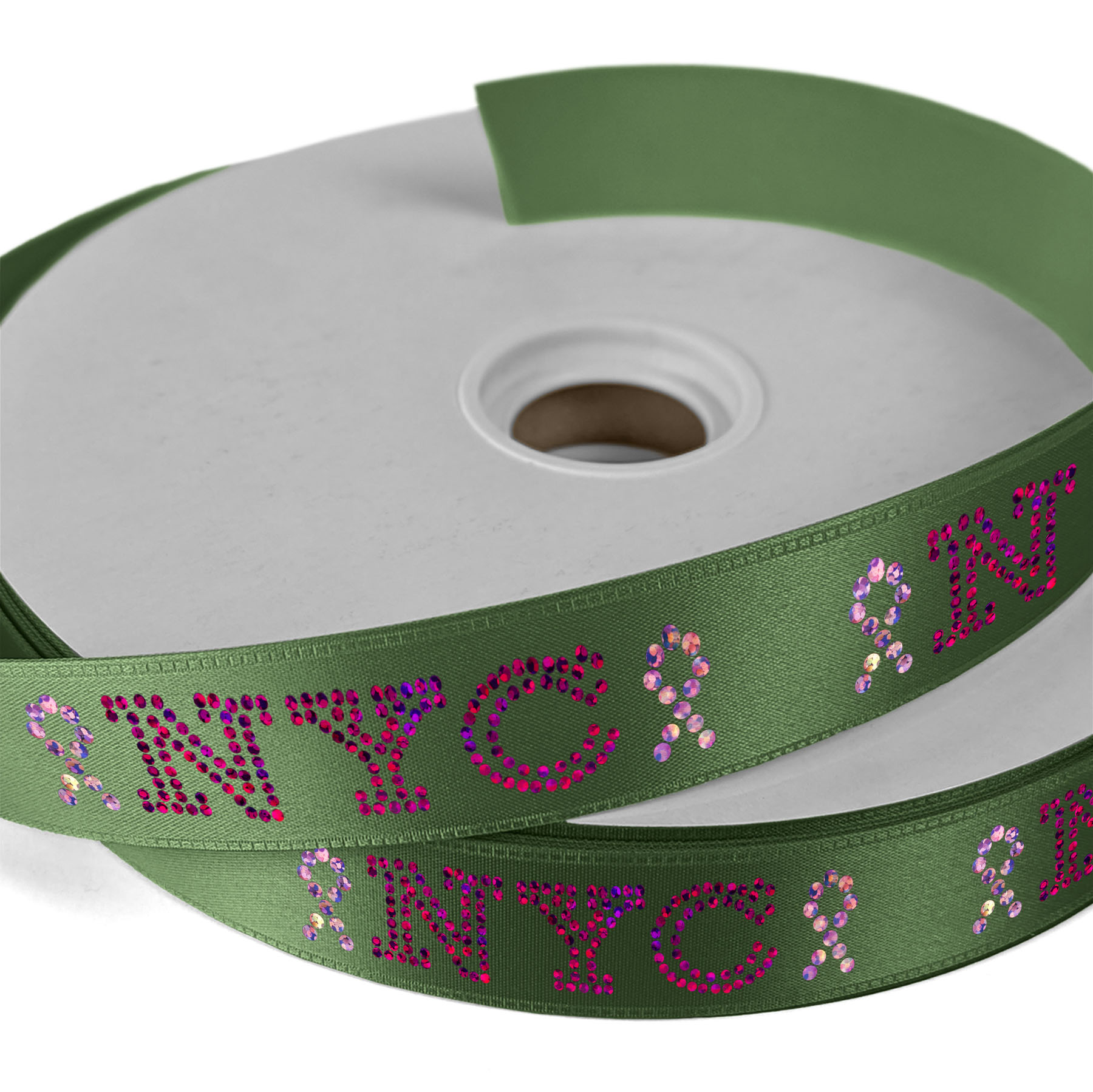 1" Badge Satin Ribbon - 25yd Roll - Sparkle 14
