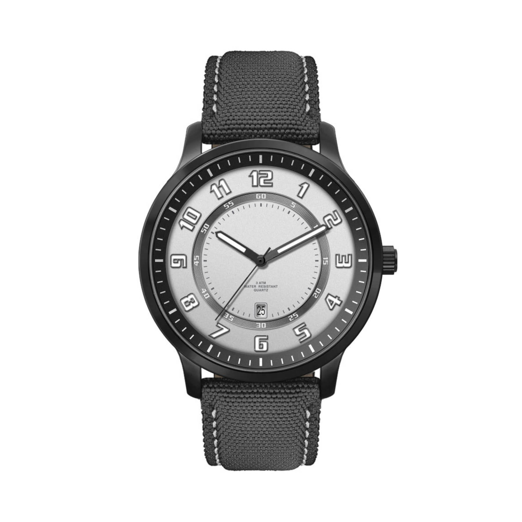 45MM, BLACK METAL CASE, 3-HAND MVT, DTE 3
