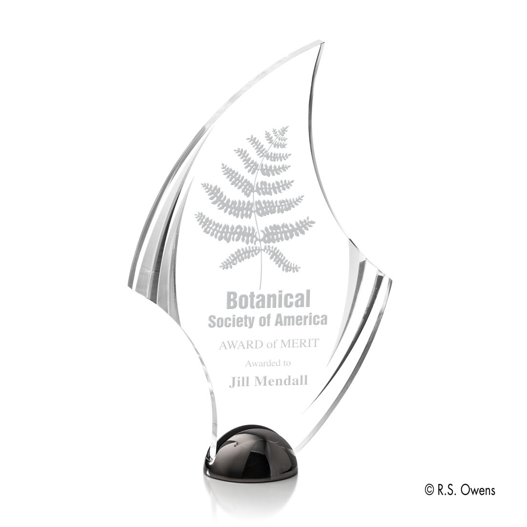 Flourish Hemisphere Award - Laser Engraved 12