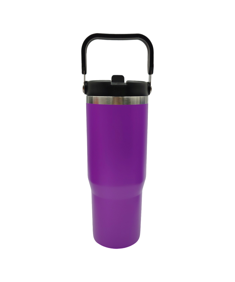 30oz. Stainless Steel Insulated Mug w/ Handle & Straw 9