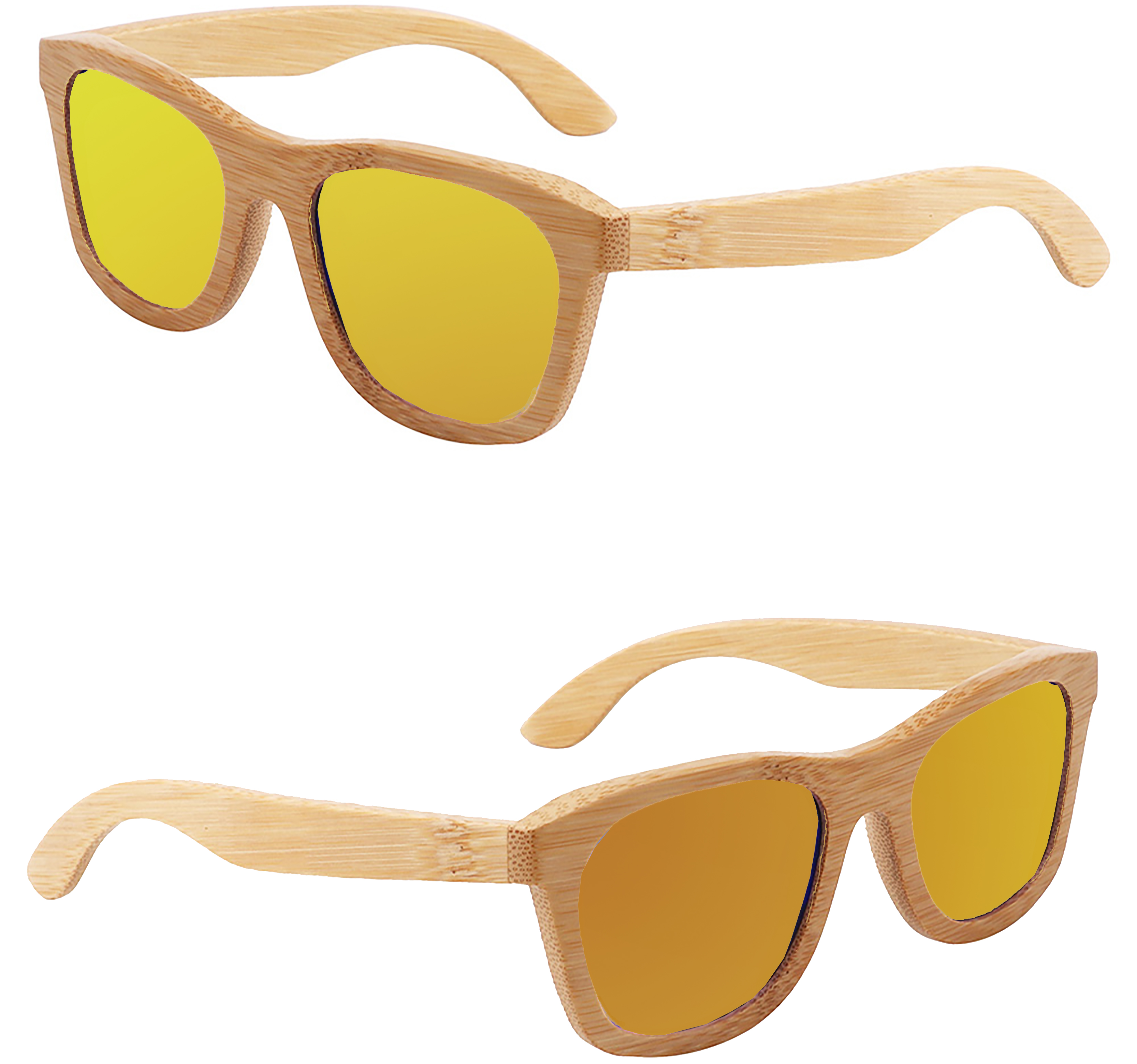 Bamboo Mirrored Lenses Promotional Sunglasses w/ Temple Imprint 19