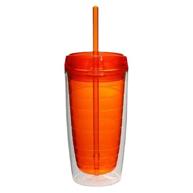 15 Oz Double Wall Reusable Tumbler Cup With Straw Lid 5