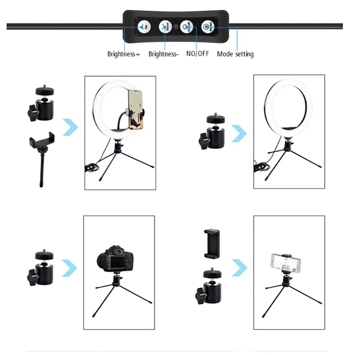 10'' Ring Light With Stand and Phone Holder 2