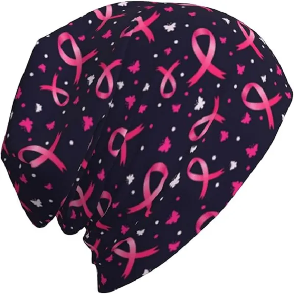 Breast Cancer Slouchy Beanie Hats 9