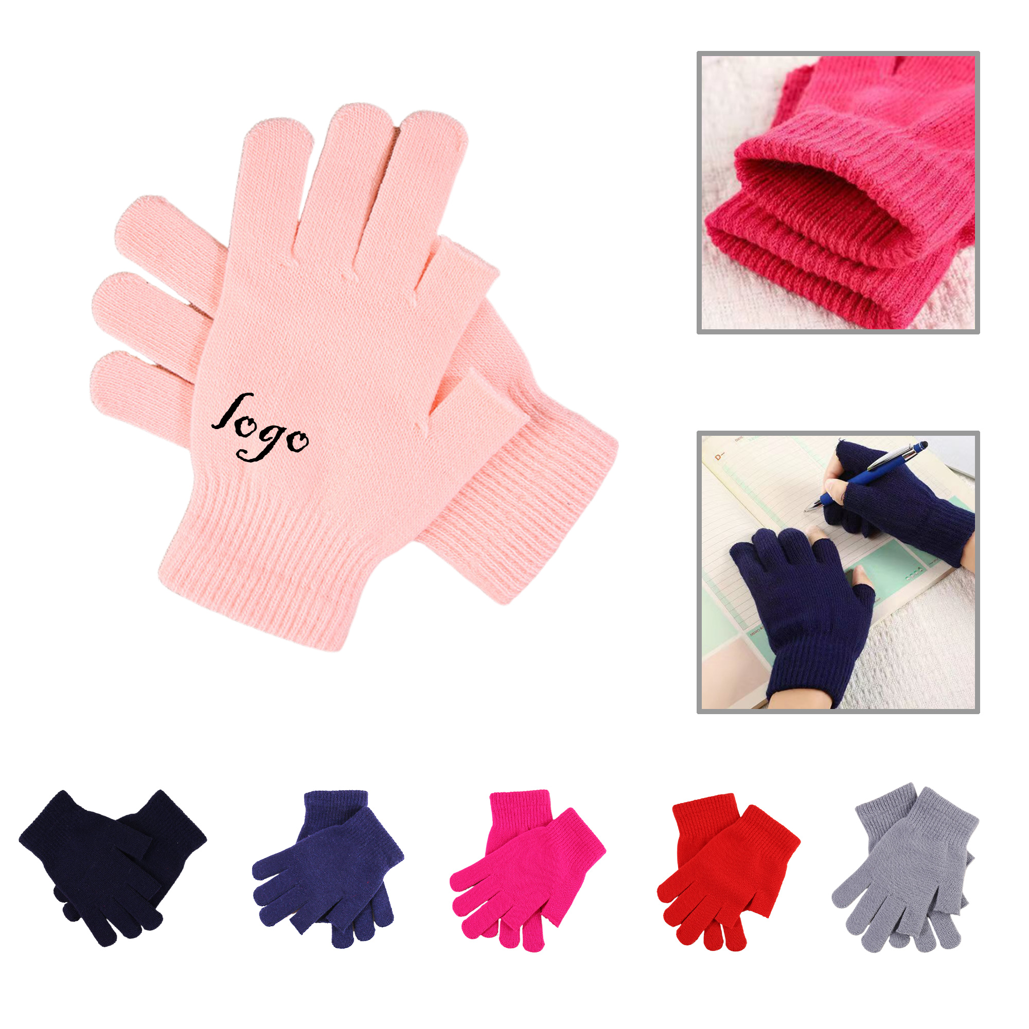 MOQ100 Winter Knitted Two-Finger Half Gloves 7