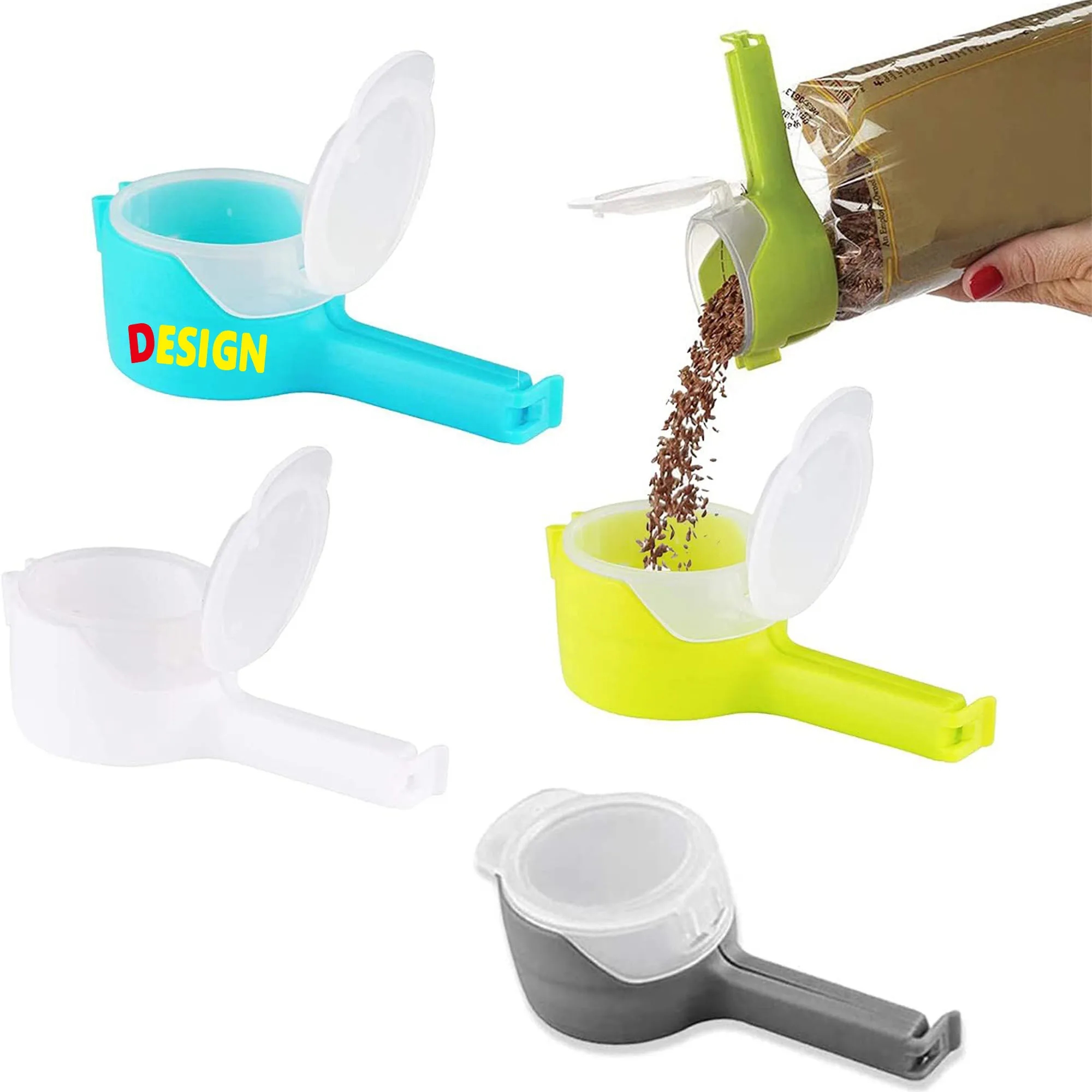 Food Storage Sealing Clips with Pour Spouts 4