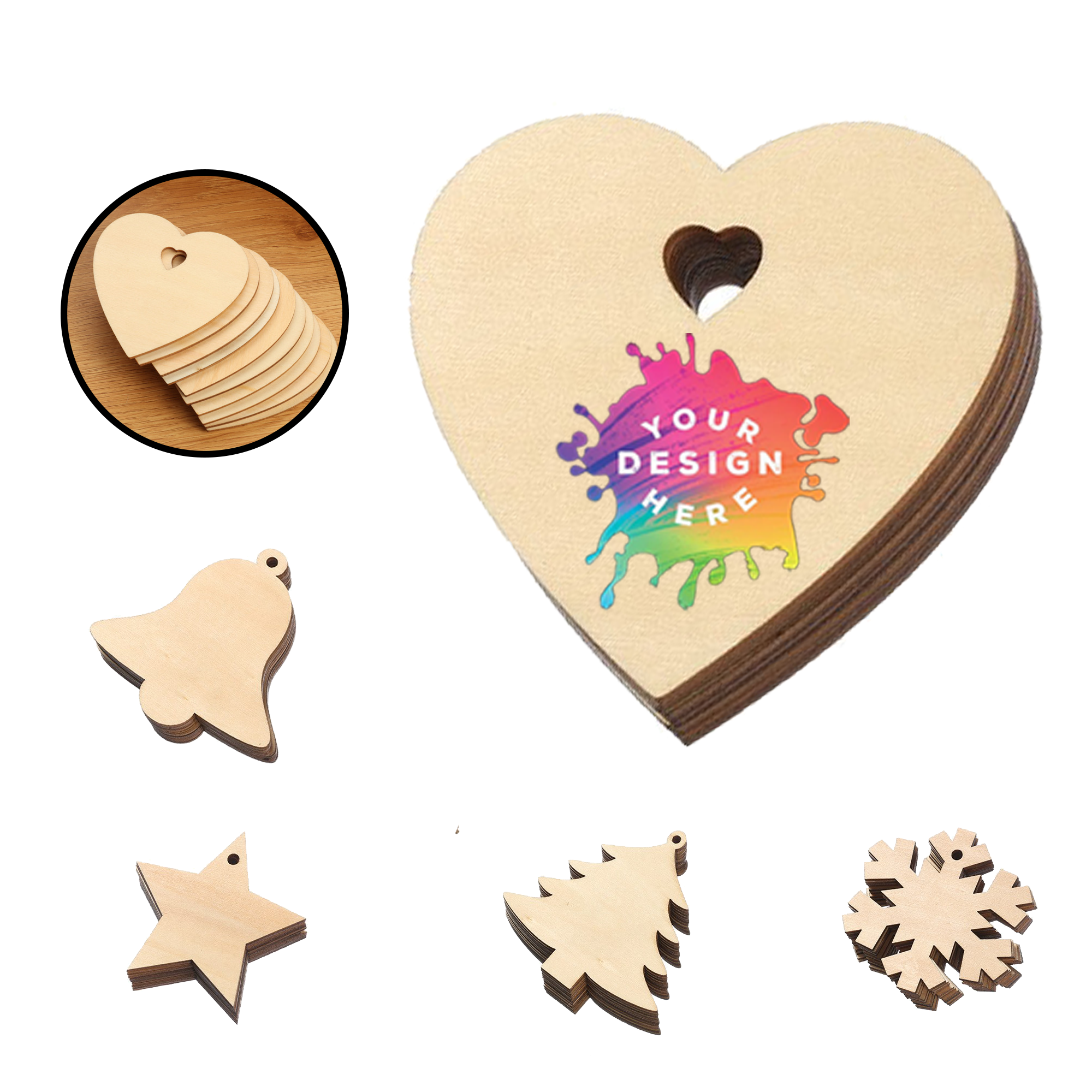 Full Color Wooden Tree Pendant MOQ10 4