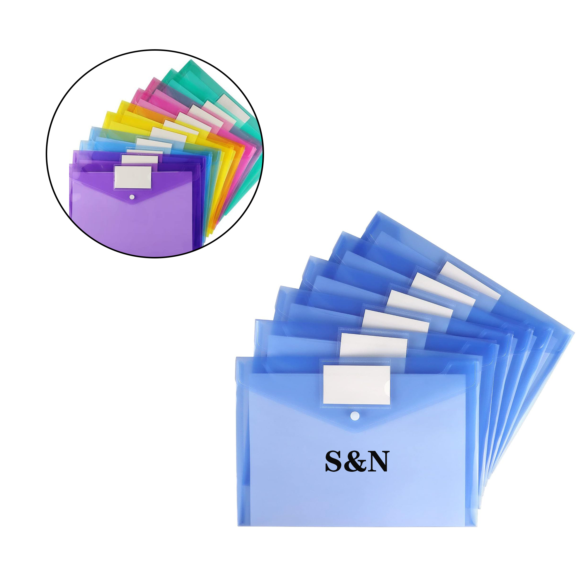 PP Snap Button Transparent Storage Document Bag 2