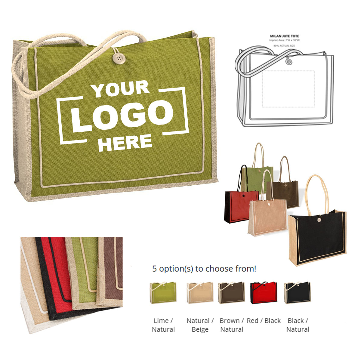 Classic Milan Jute Tote 5