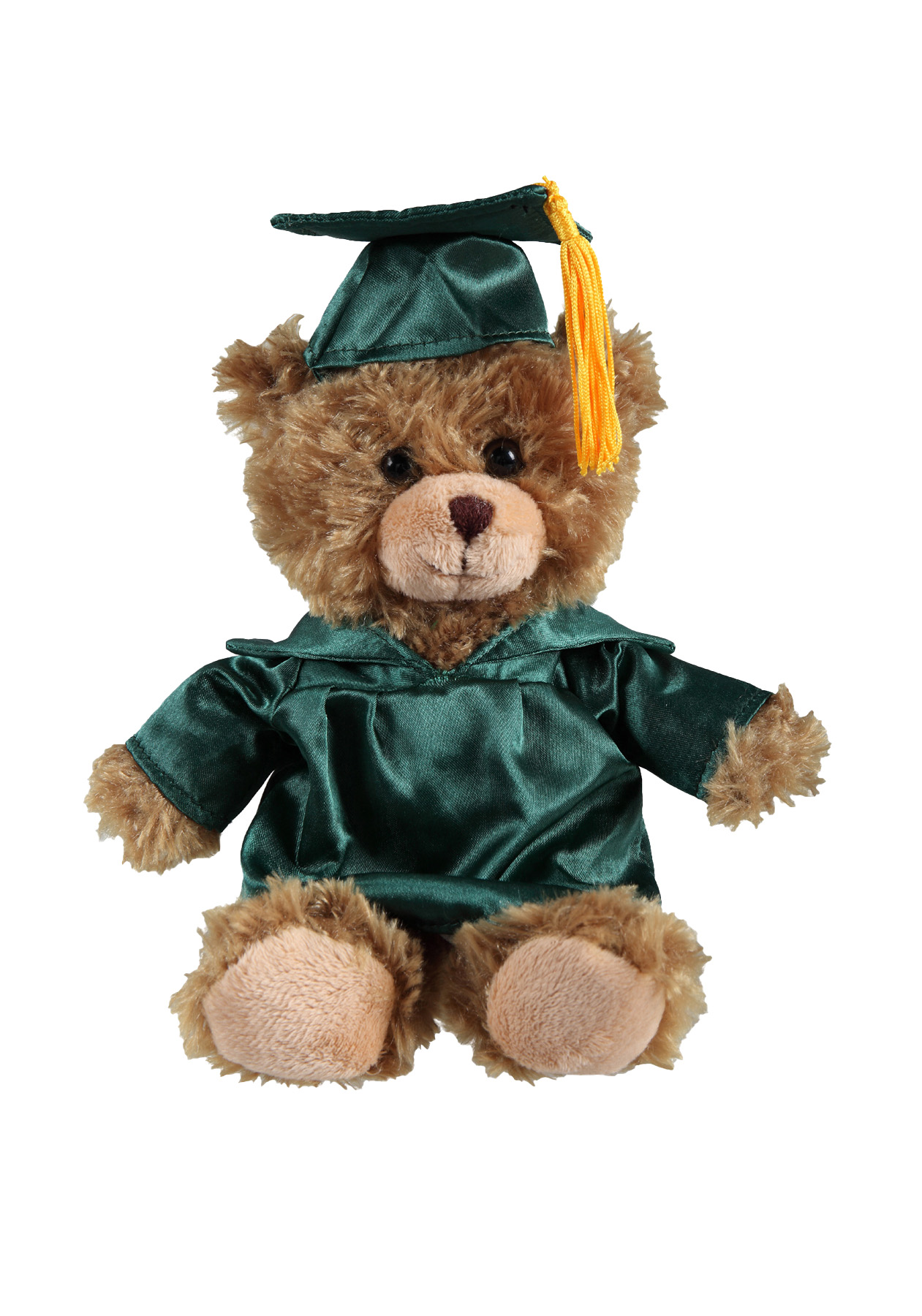 soft plush Mocha Curly Sitting Bear  with graduation cap &gown 4