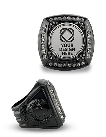 1.25" x 1.25" Custom Championship Ring Black 1