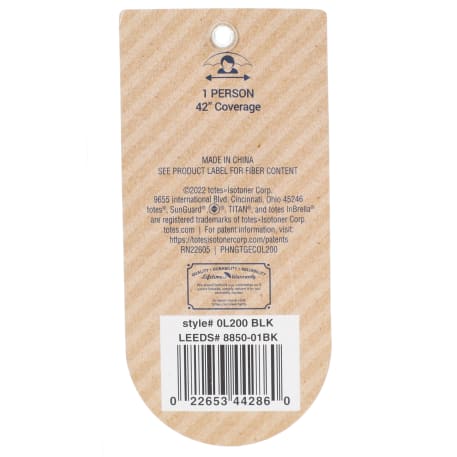 42" totes® 3 Section Auto Open Umbrella 6