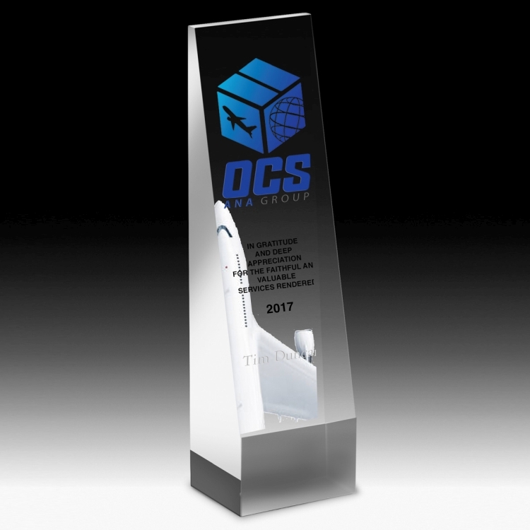 Screen Printed Angled Obelisk Award (9") 5