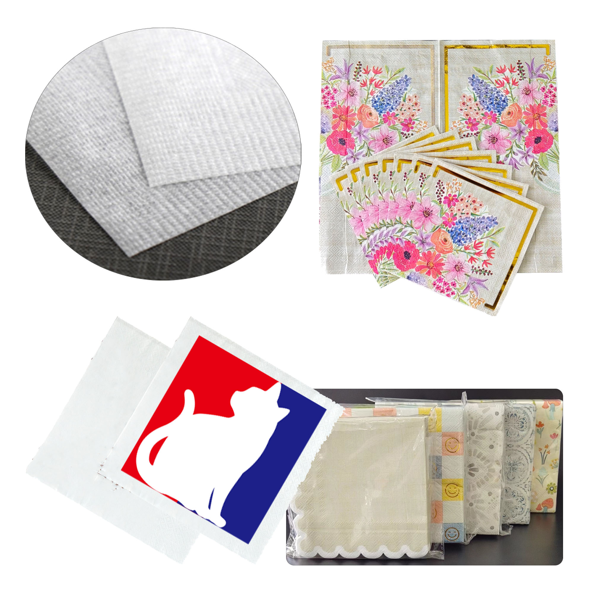 MOQ:50,000 Pieces 12.99"x12.99" Square Napkin 1