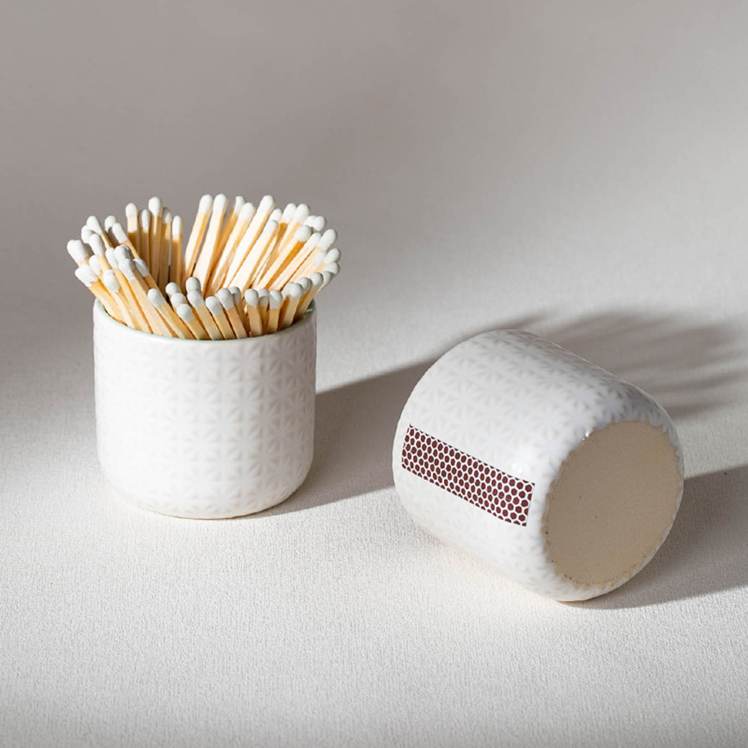 White Ceramic Match Holder With Matchstick 5