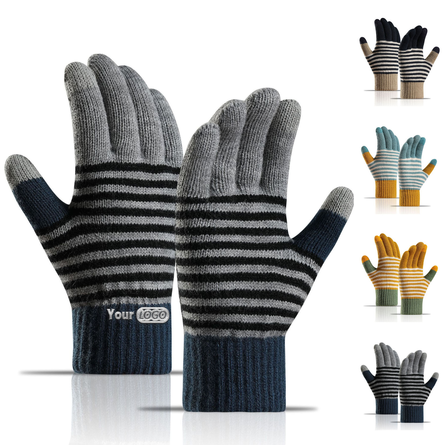 Outdoor Cycling Warm Striped Gloves 5