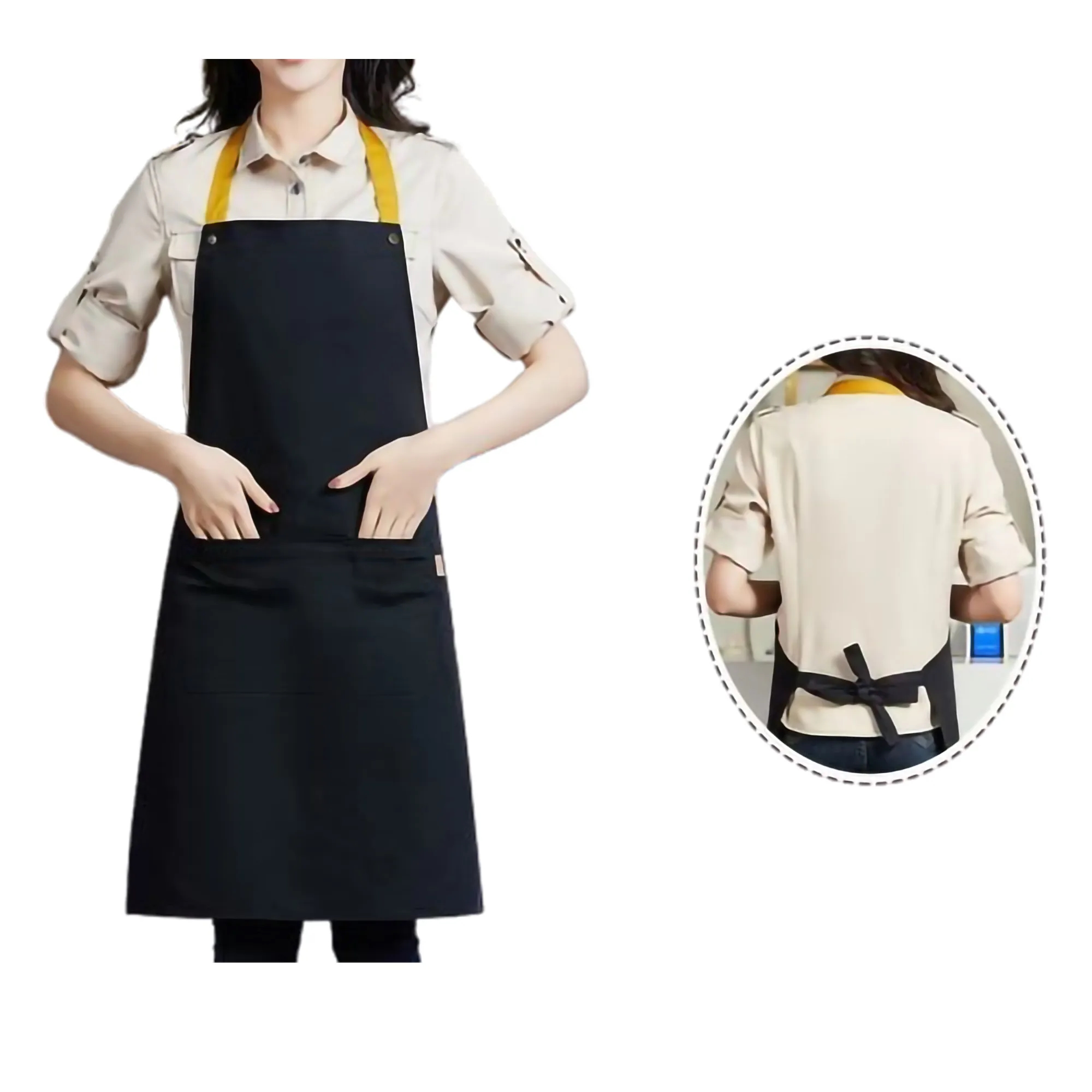 14 oz. Custom Canvas Kitchen Apron W/ 2 Front Pockets MOQ50 3