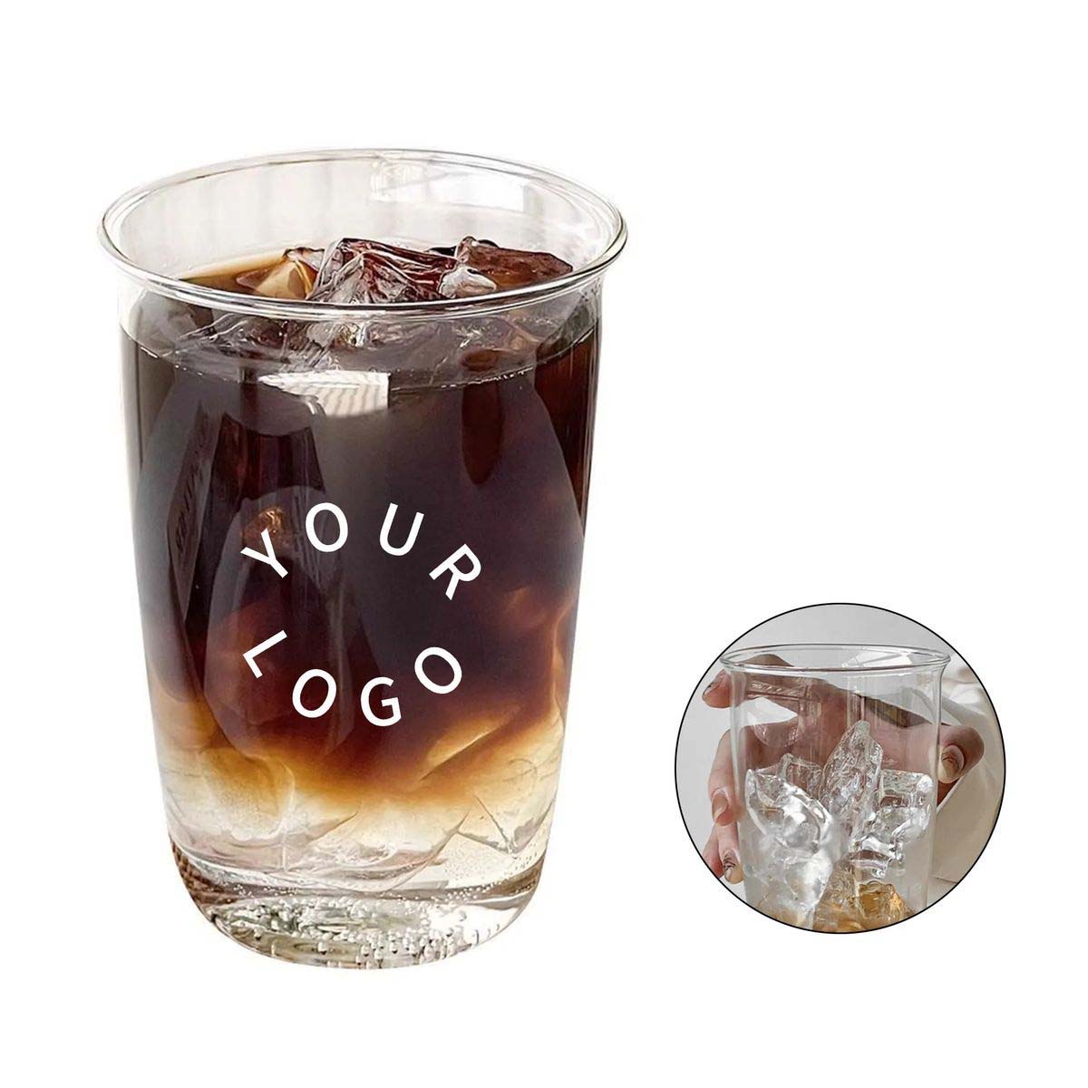 14oz Clear Glass Cup for Water Tea and Iced Coffee 2
