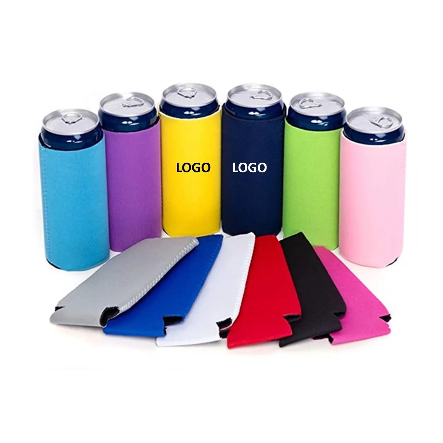 Collapsible Econo 12 oz. Slim Foam Can Cooler, custom koozie with logo imprint 4