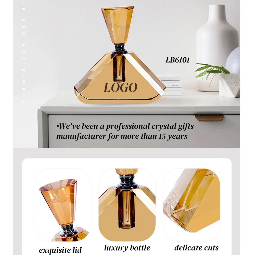 Empty Refillable Crystal Perfume Bottle Carved 3-5ML 5