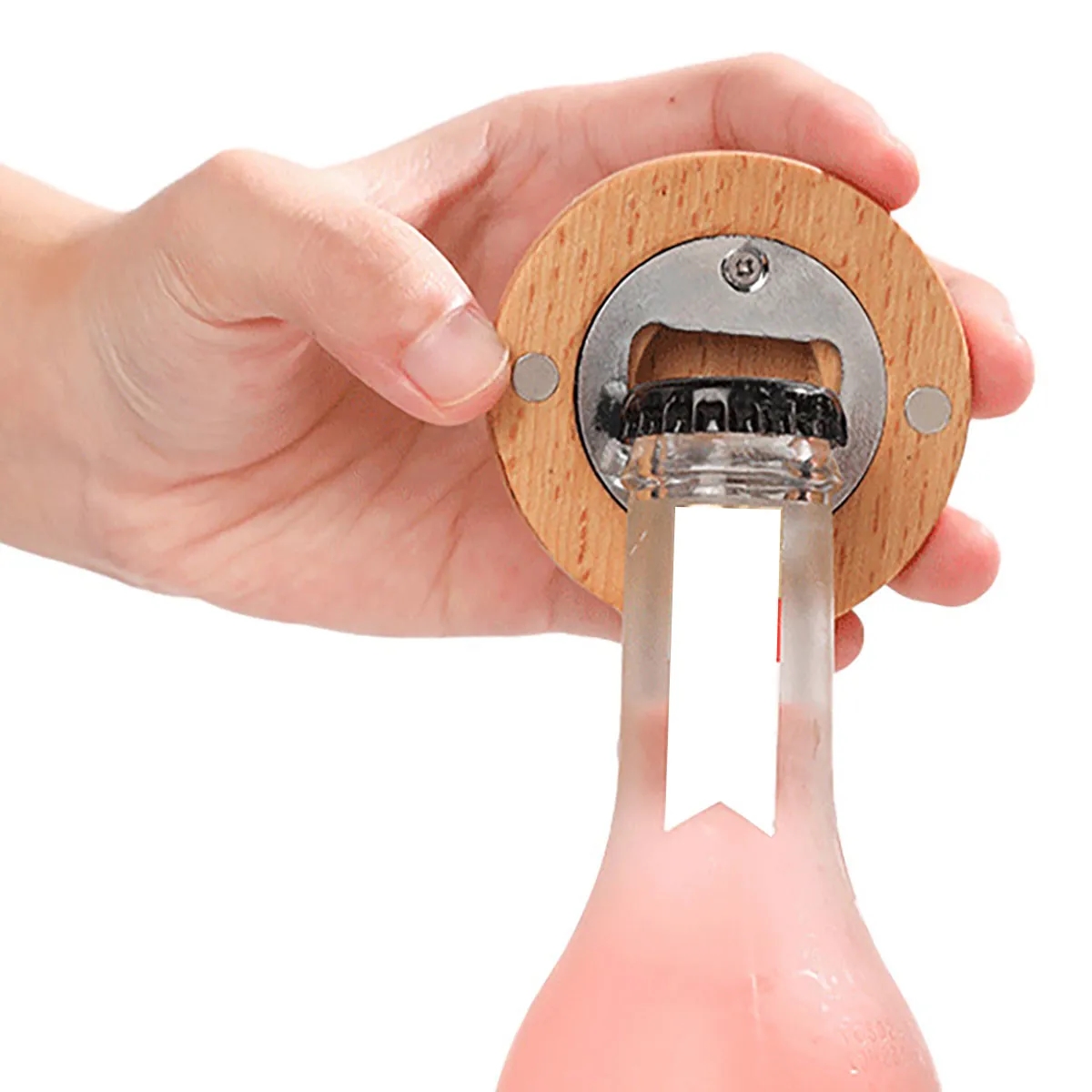 Beer Bottle Wooden Opener Stainless steel Fridge Magnets 6