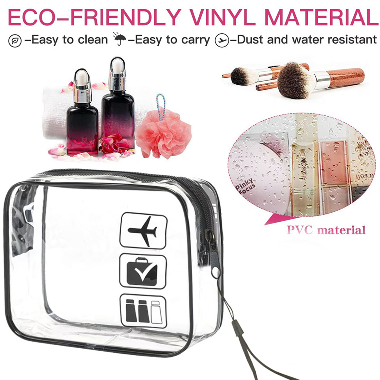 Waterproof PVC Travel Cosmetic Bag for Women 5