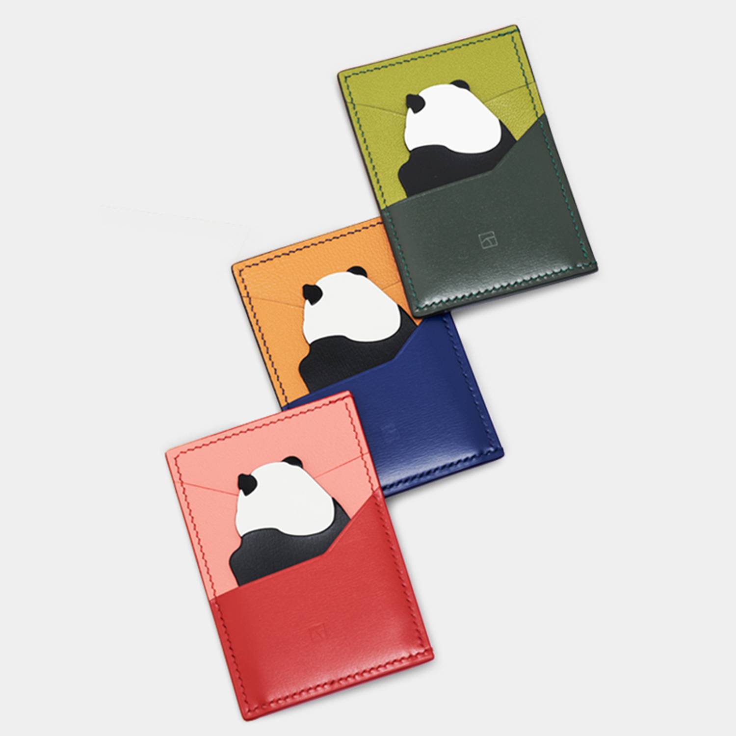 Panda slim PU leather credit card holder bag 4